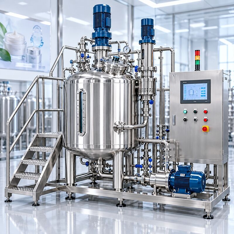 500L Cosmetic Mixing System with SS316L Tank and High Shear Homogenizer